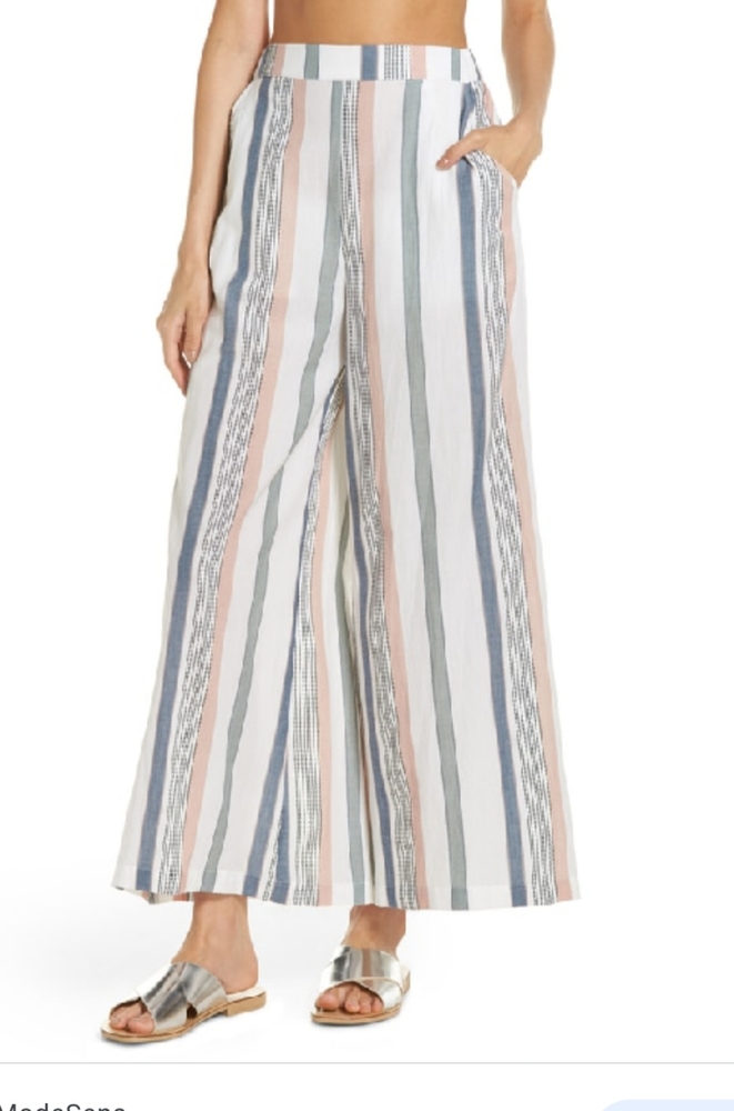 NWT Tavik Hannah Pant In Meadow Green White Coral Stripe Size S